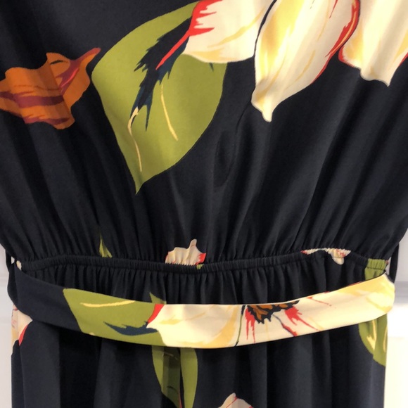 Monteau Navy Floral Faux Wrap Dress - Picture 6 of 6